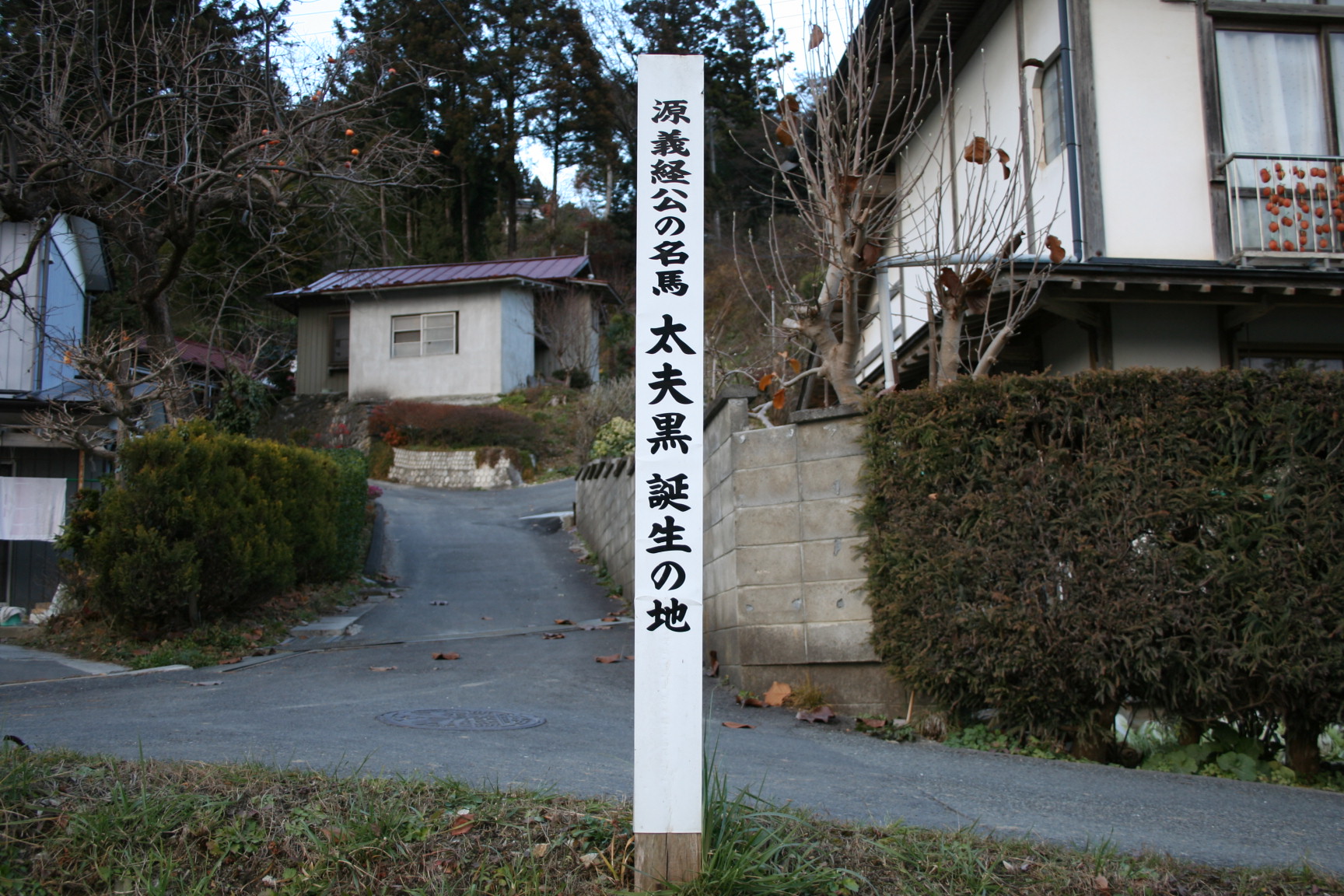 松川字卯入道平にある標柱