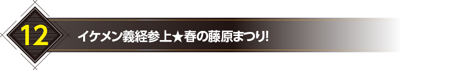 12.イケメン義経参上★春の藤原まつり！